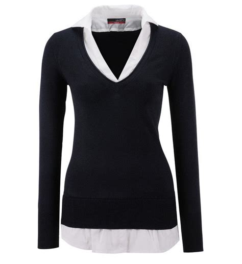 Pull Chemise Femme 2 En 1